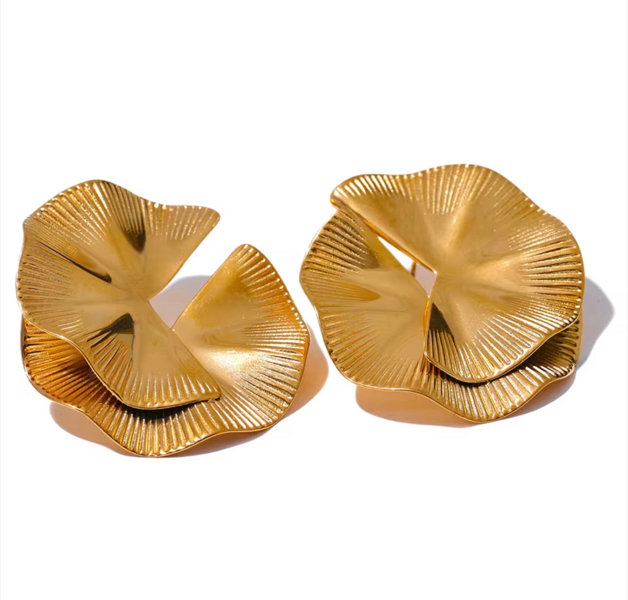 Aretes doble abanico