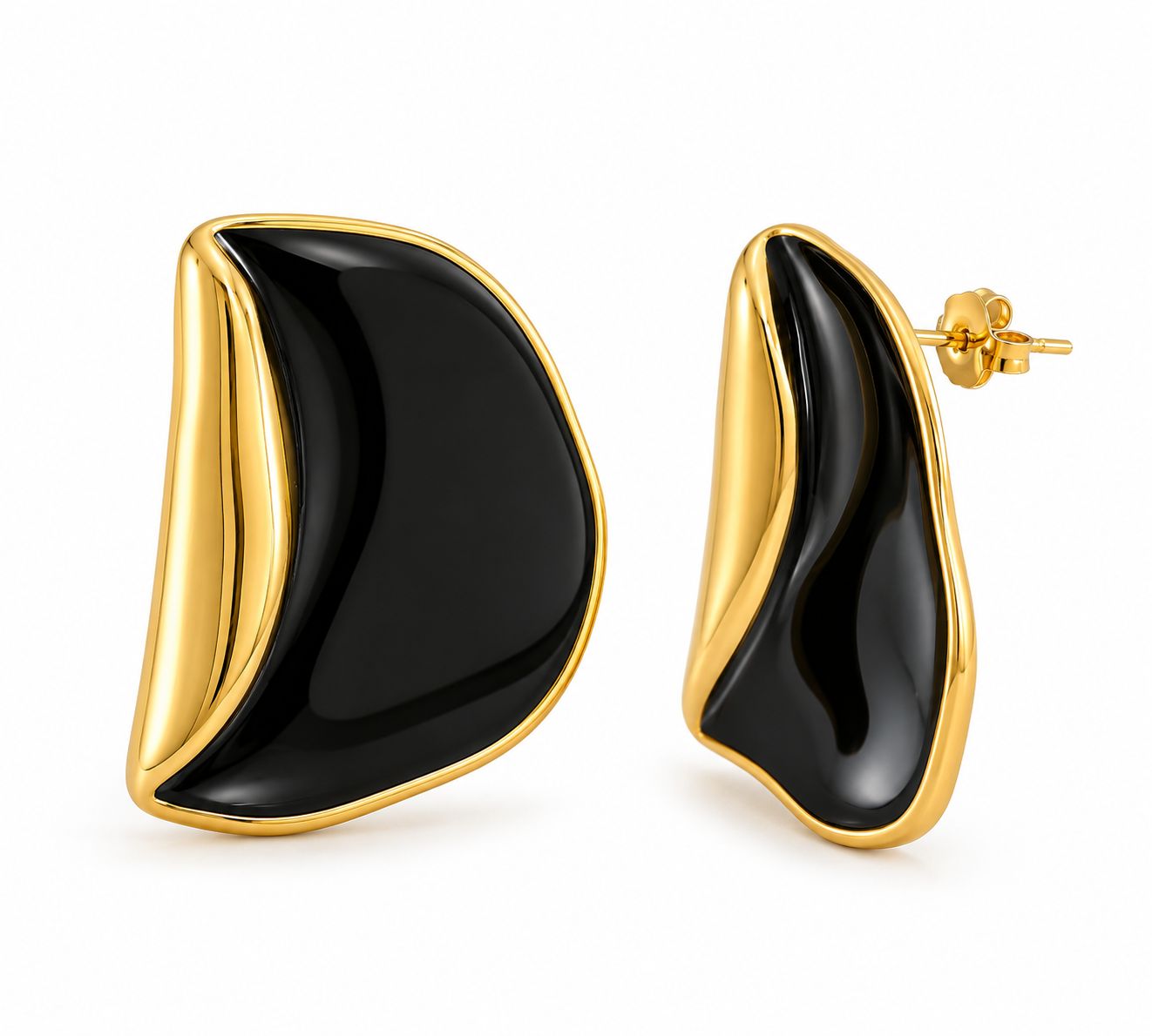 Aretes resina negros tipo 2