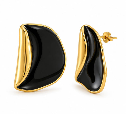 Aretes resina negros tipo 2