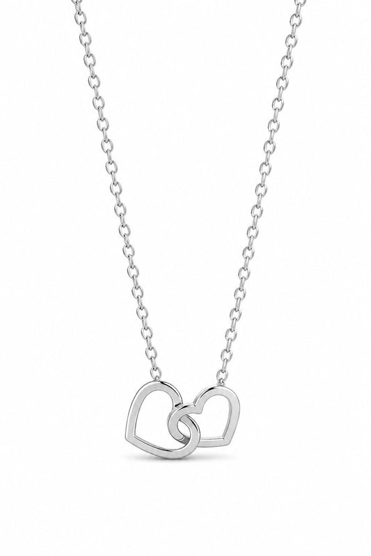 Collar corazón doble