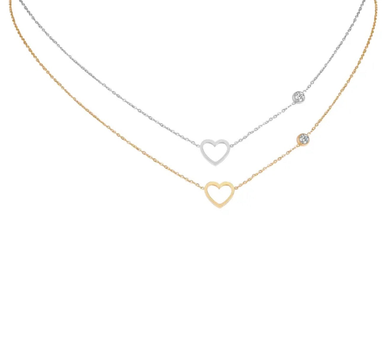 Collar corazón zirconia